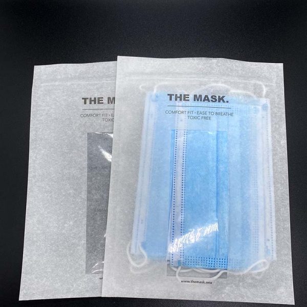 Highly biodegradable PE PET recyclable zip pouch mask bags