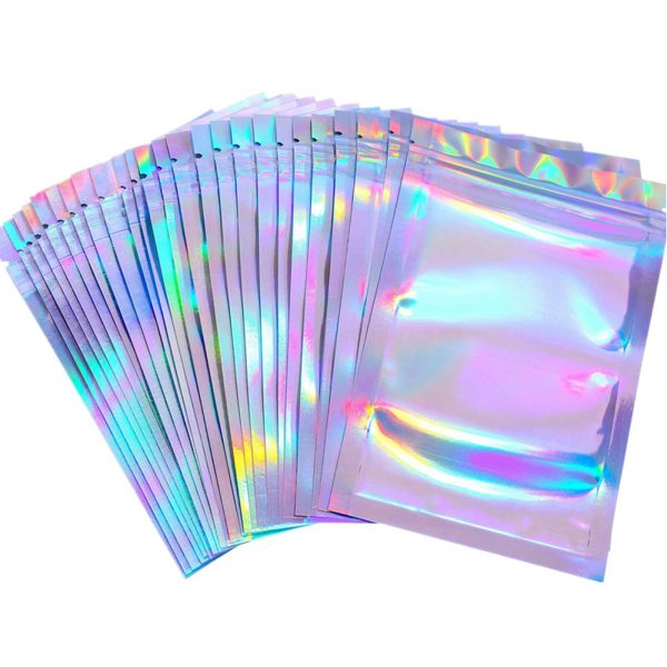 Resealable Holographic Ziplock Mylar Bags Foil Pouch