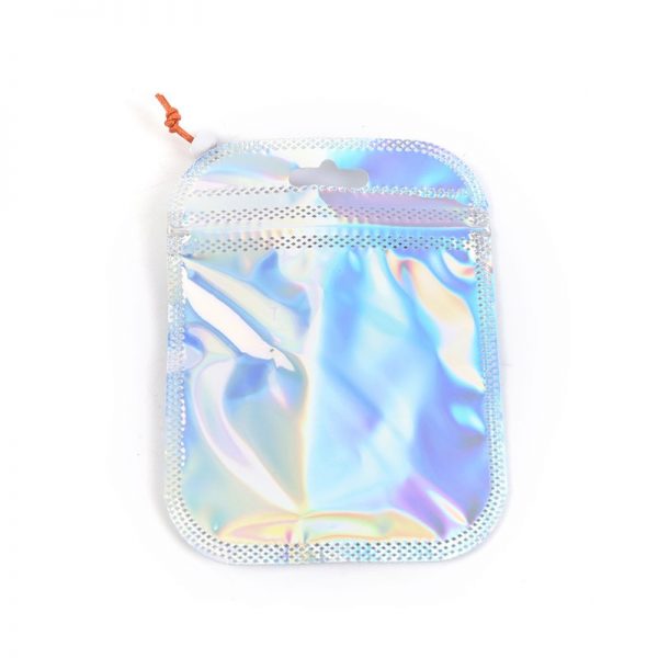 Flat Zip lock Bath Salt Cosmetic Bag One Side Clear Holographic Laser Mini Aluminum Foil Zip Lock Bags Thick - Image 2